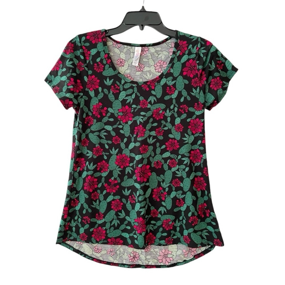 LuLaRoe Classic Tee Short Sleeve Cactus Floral Print Size XS
